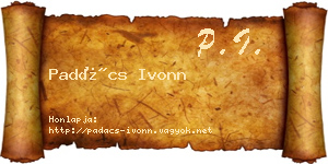 Padács Ivonn névjegykártya